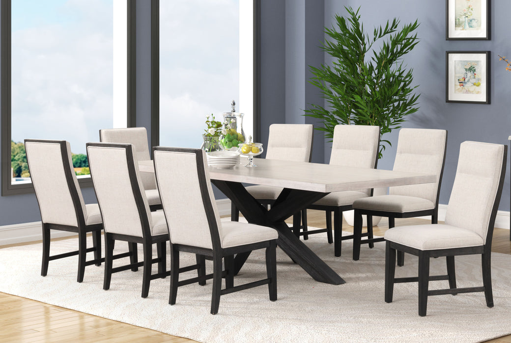 DIN8673DSET Black/ Light Grey 9pc Dinette