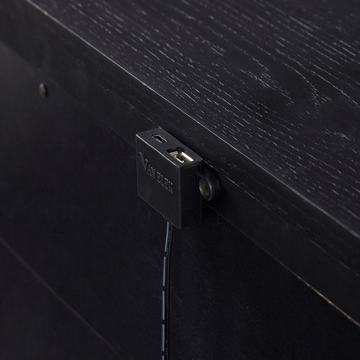 3 Drawer Nightstand With USB - Black