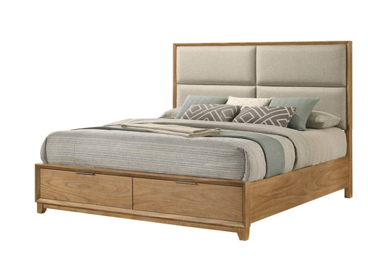 Florian - King Platform Storage Bed - Natural