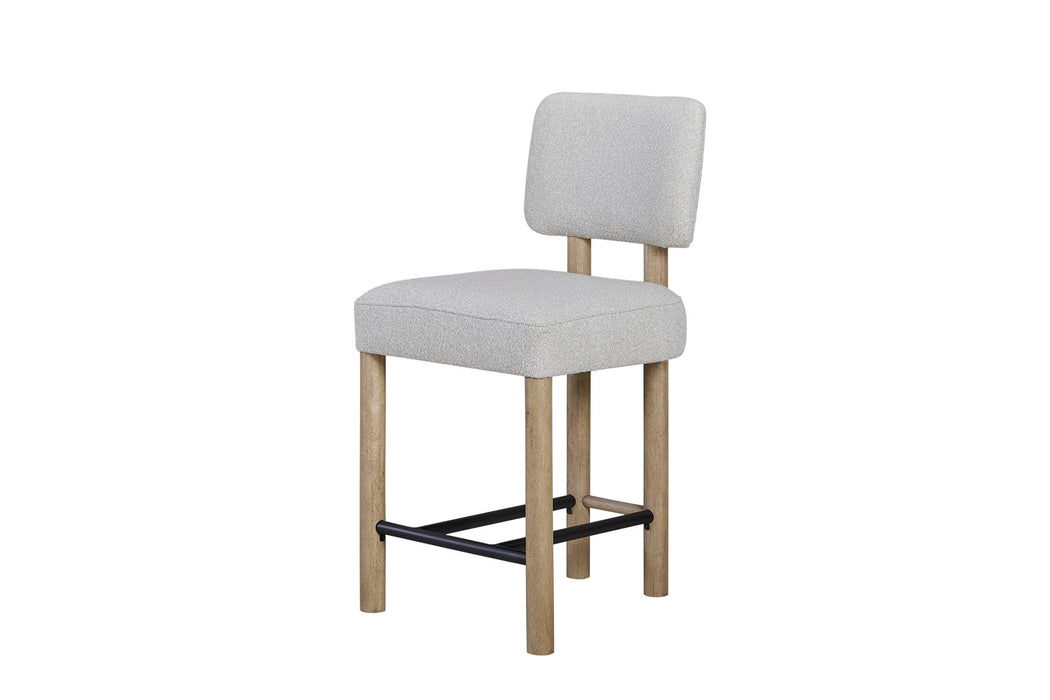 Pagosa - Upholstered Counter Height Stool (Set of 2) - English Knotty Oak / Gray