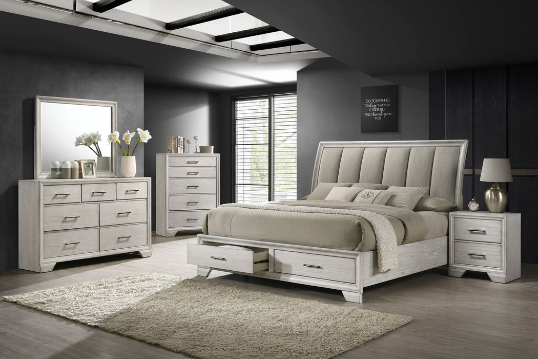 Jaymes - Queen Storage Bed - White Mist