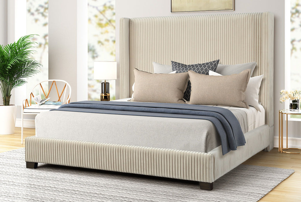 Upholstered Bed, Space-Saving Design