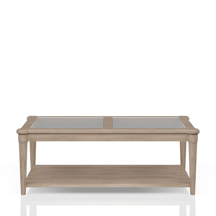 Citrus Heights - Frosted Glass Top Cocktail Table With Casters - Sand