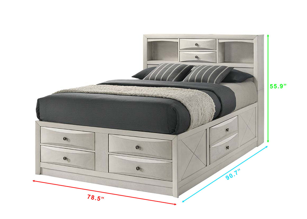 Emily - King Captains Bed - White
