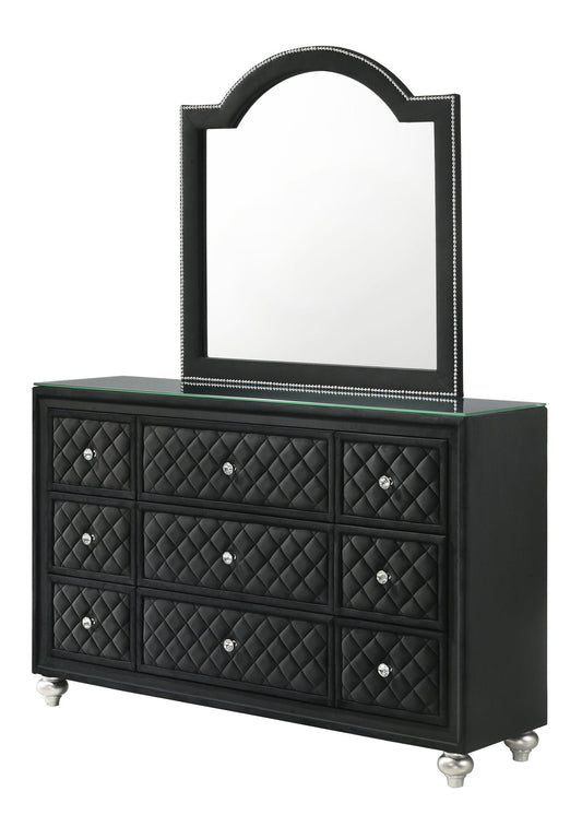 Cameo - Dresser & Mirror - Black