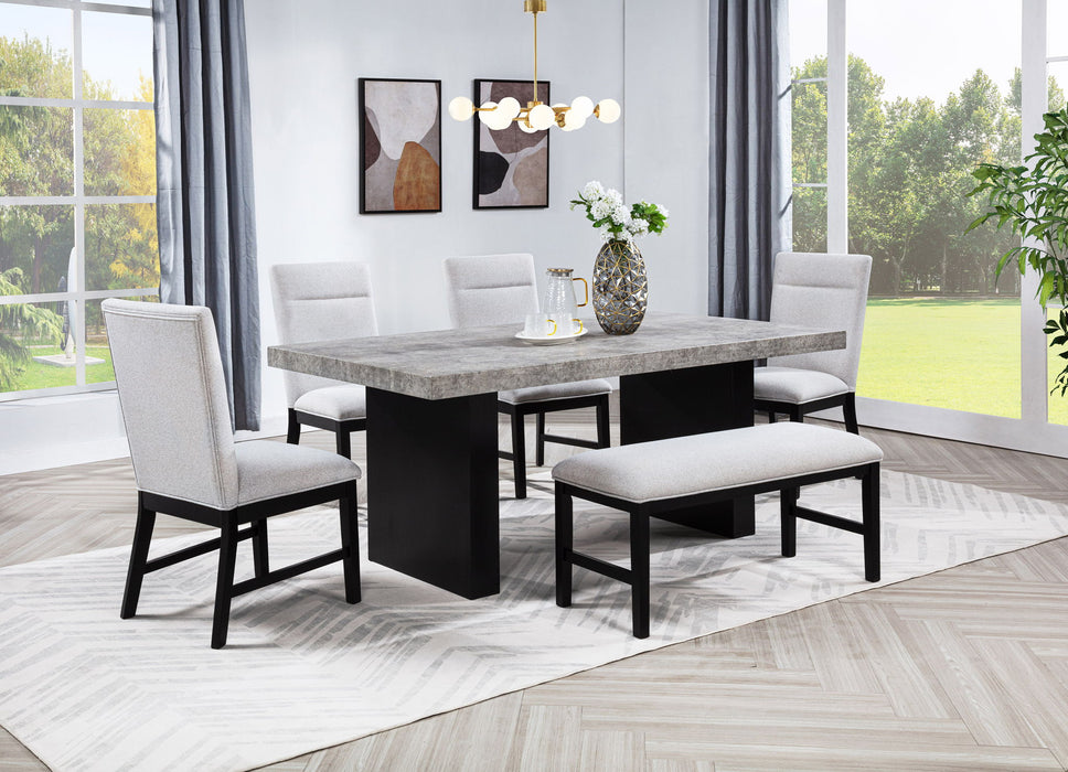 Sebastian - 6 Piece Dining Room Set - Black / Gray