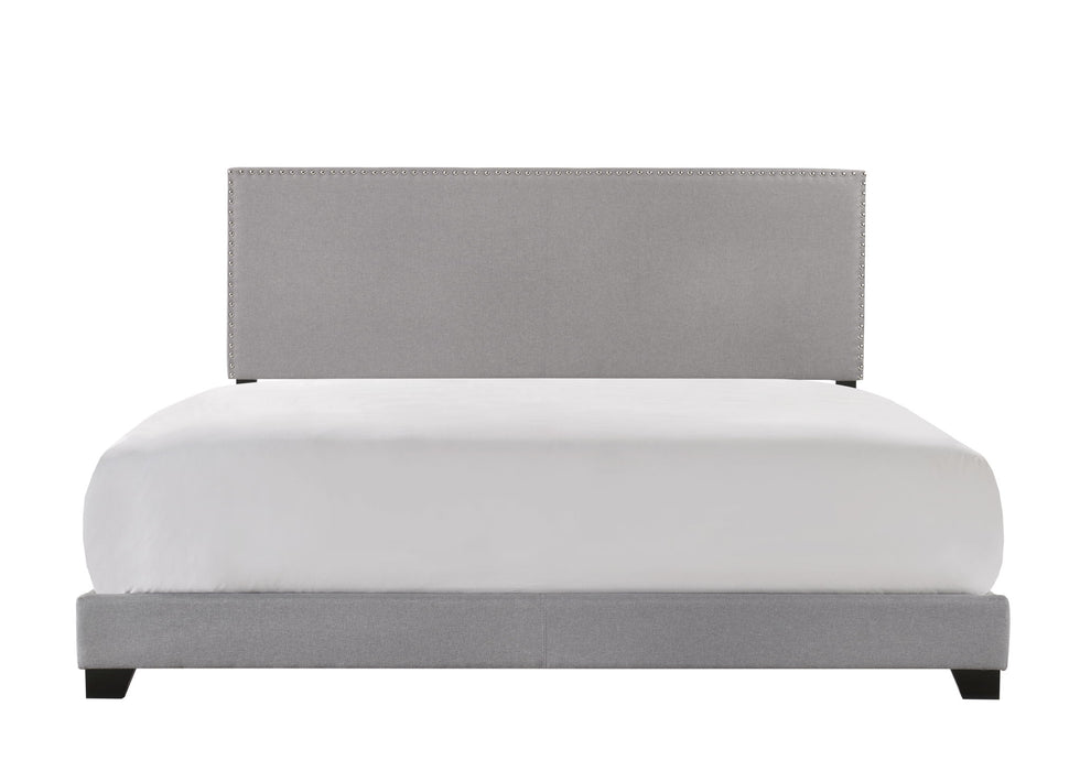 Erin - King Nailhead Bed - Gray