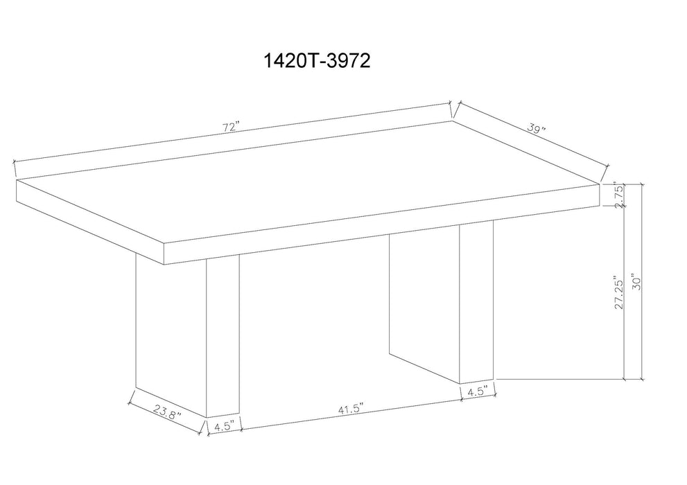 Vega - 6 Piece Dining Room Set - White / Gray