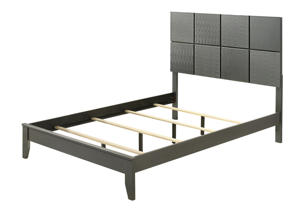 Denker - Queen Bed - Gun Metal