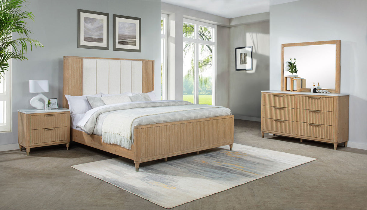 Kara - King Bed - Cerused Natural