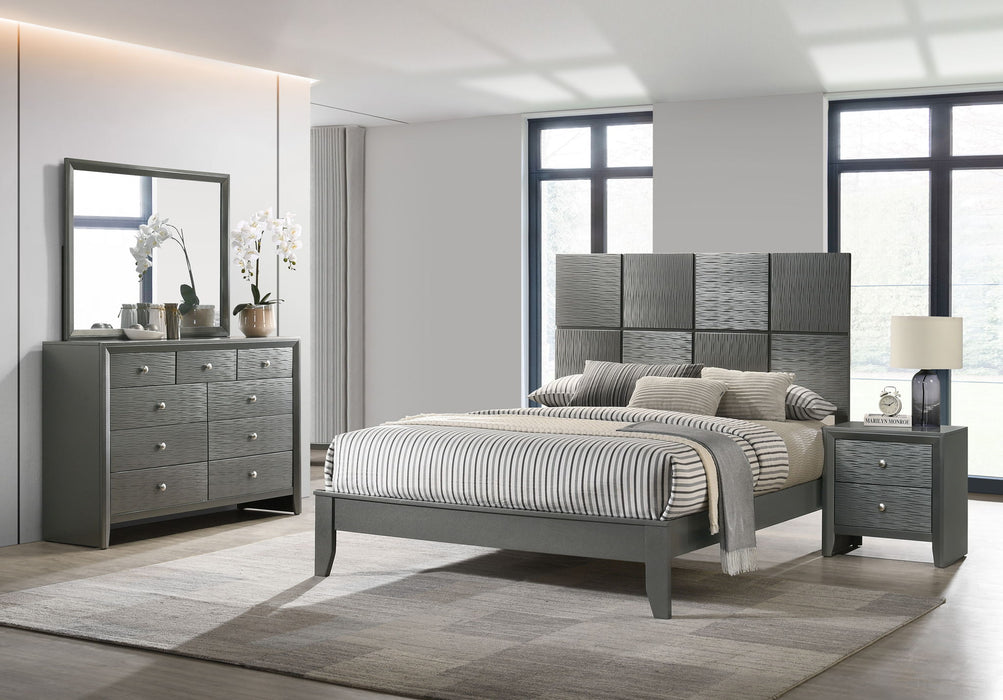 Denker - Full 4 Piece Bedroom Set - Gun Metal