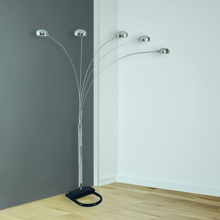 Peacock - Shade Floor Lamp - Pewter