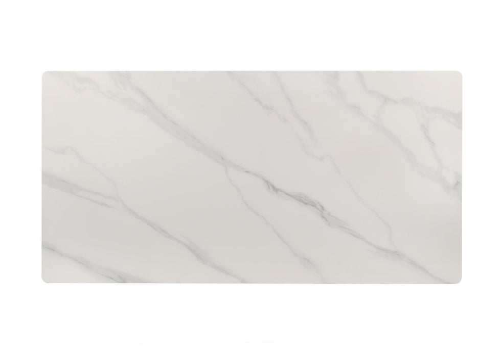 Dark Brown Marble Top Dinette w/6 Chairs