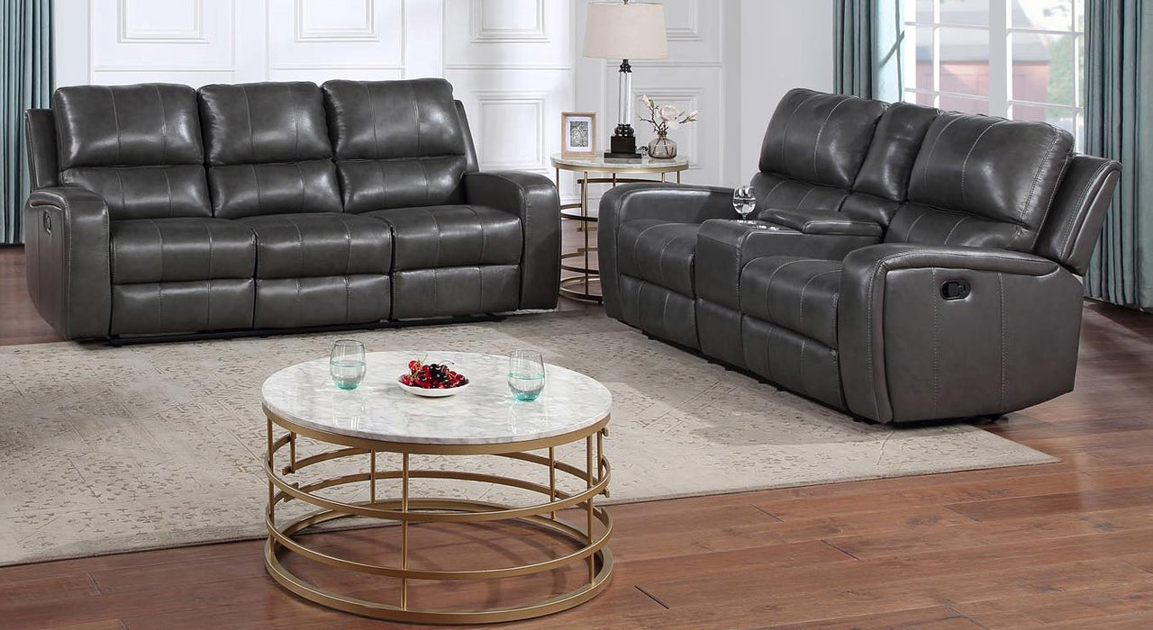 Linton Leather Reclining Sofa and Loveseat Set