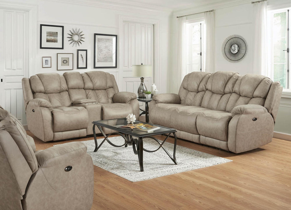 Light Beige Polished Microfiber Recliner