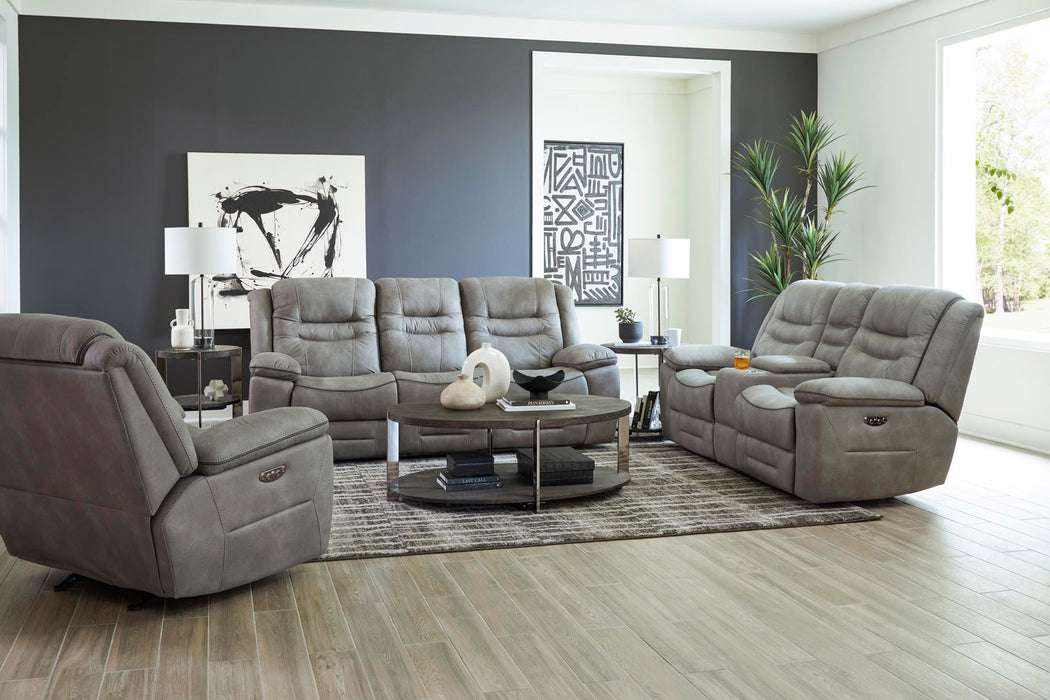 Grey Polished Microfiber Living Room Sets