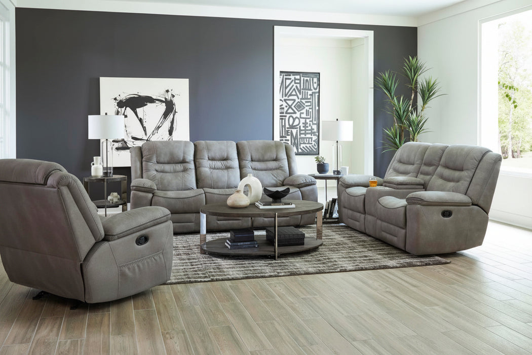Grey Polished Microfiber Reclining Living Room Sets