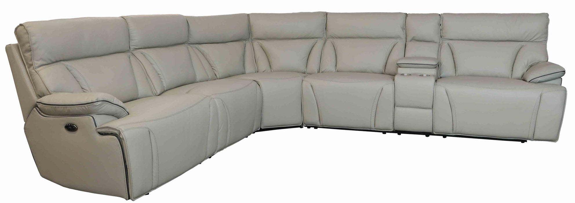 LR7594CM Cream Leather Power Motion Sectional