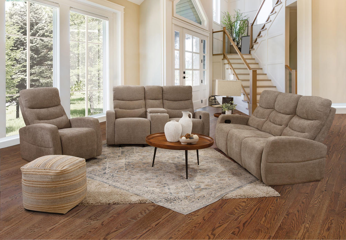 Pontenza Taupe Manual Reclining Living Room Set