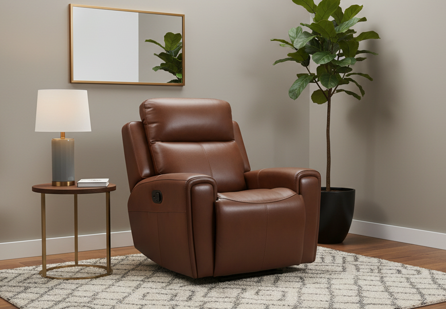 LR7660CHL Chocolate Leather Reclining Living Room Set