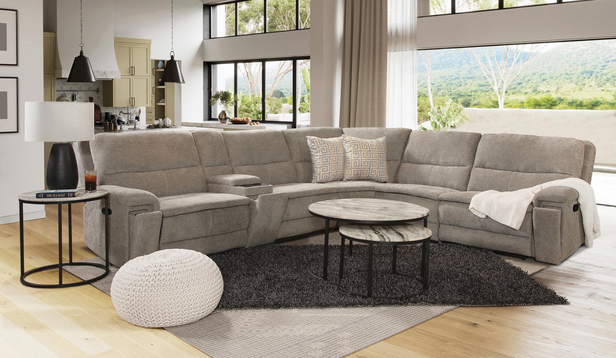 Venture Steel Manual Motion Sectional w/3 Recliners