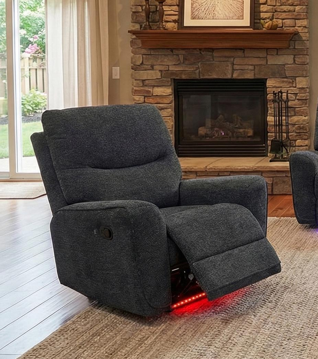 LR8003YAN Bono Anthracite Lighted Manual Reclining Living Room Sets