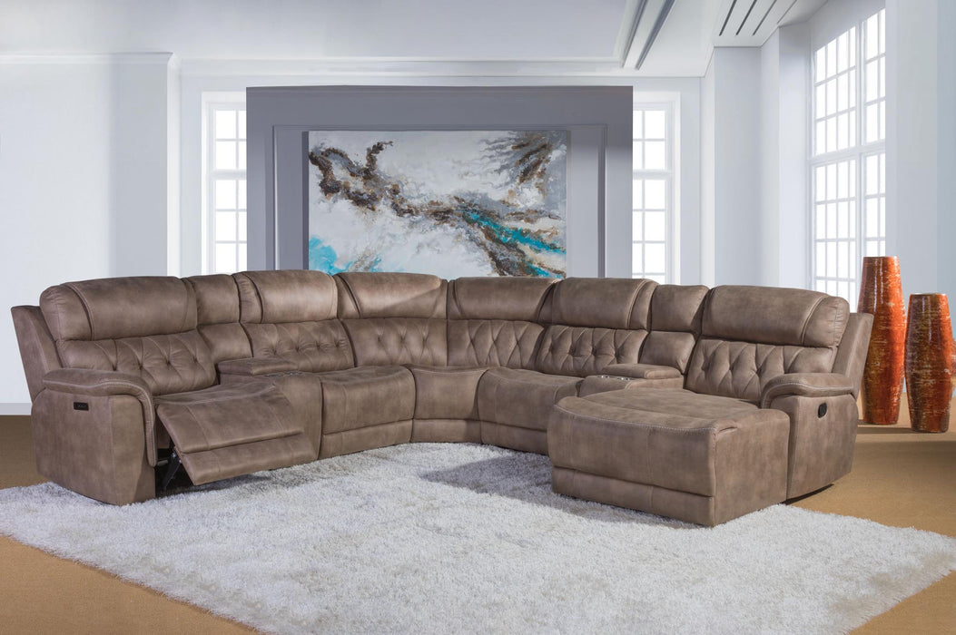 Mustang Walnut Power Motion Sectional