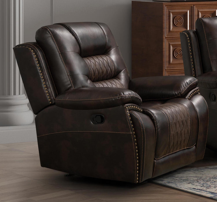 Badlands Two Tone Chocolate Glider Recliner Chair