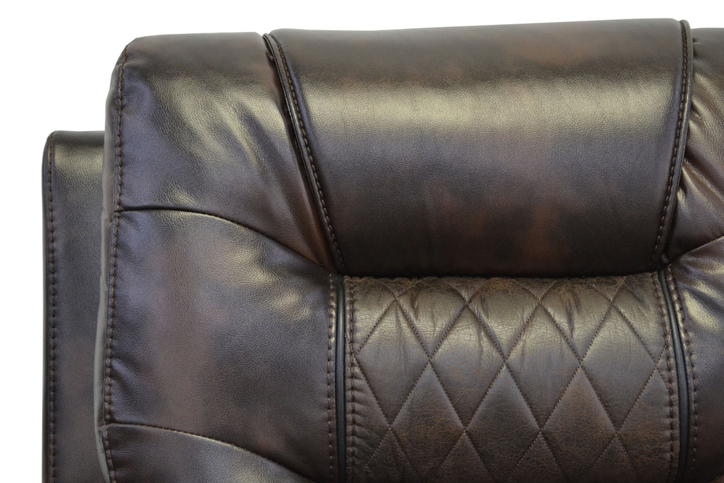 Badlands Two Tone Chocolate Reclining Sofa and Loveseat Set