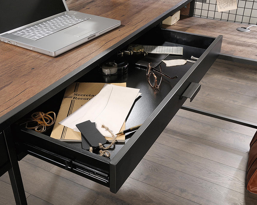 SA420650 Black L-Shaped Desk