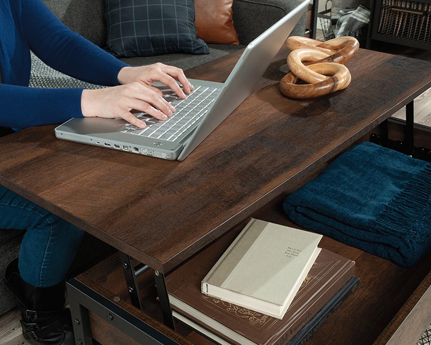 SA430269 RTA Oak Lift-Top Coffee Table With Storage
