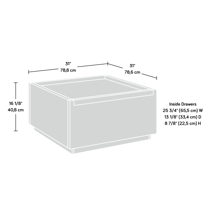 SA430360 RTA Rich Walnut W/ Slate Grey 2-Drawer Coffee Table