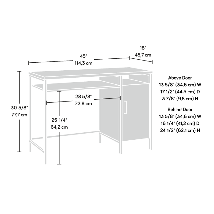 SA431296 RTA Prime Oak W/ Slate Grey Desk