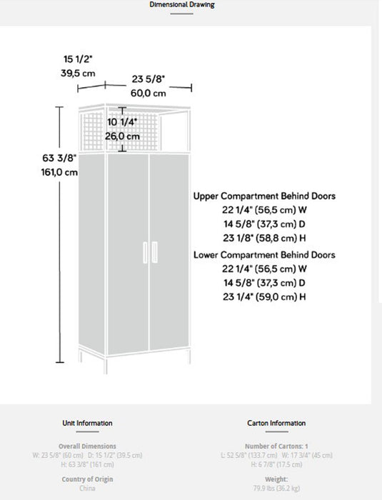 SA433858 RTA Walnut 2-Door Storage Cabinet