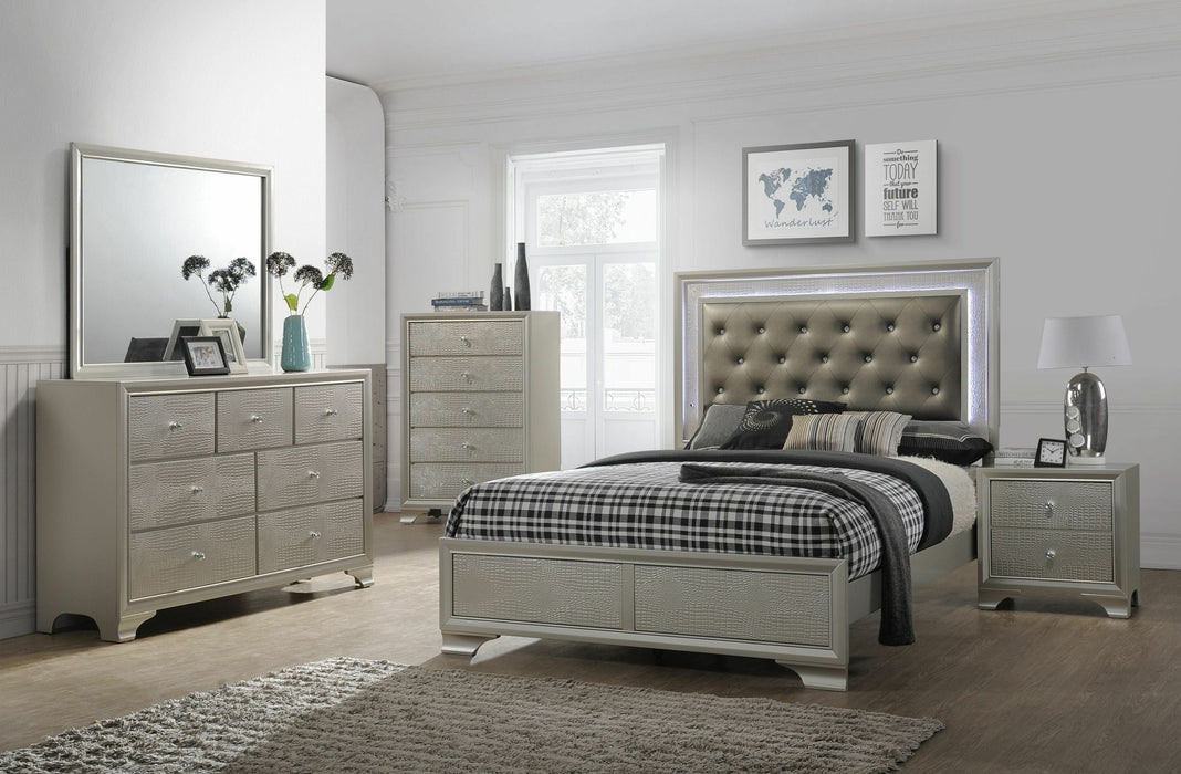 Lyssa 5 Piece Bedroom Suite in Champagne or Frost White by Crown Mark