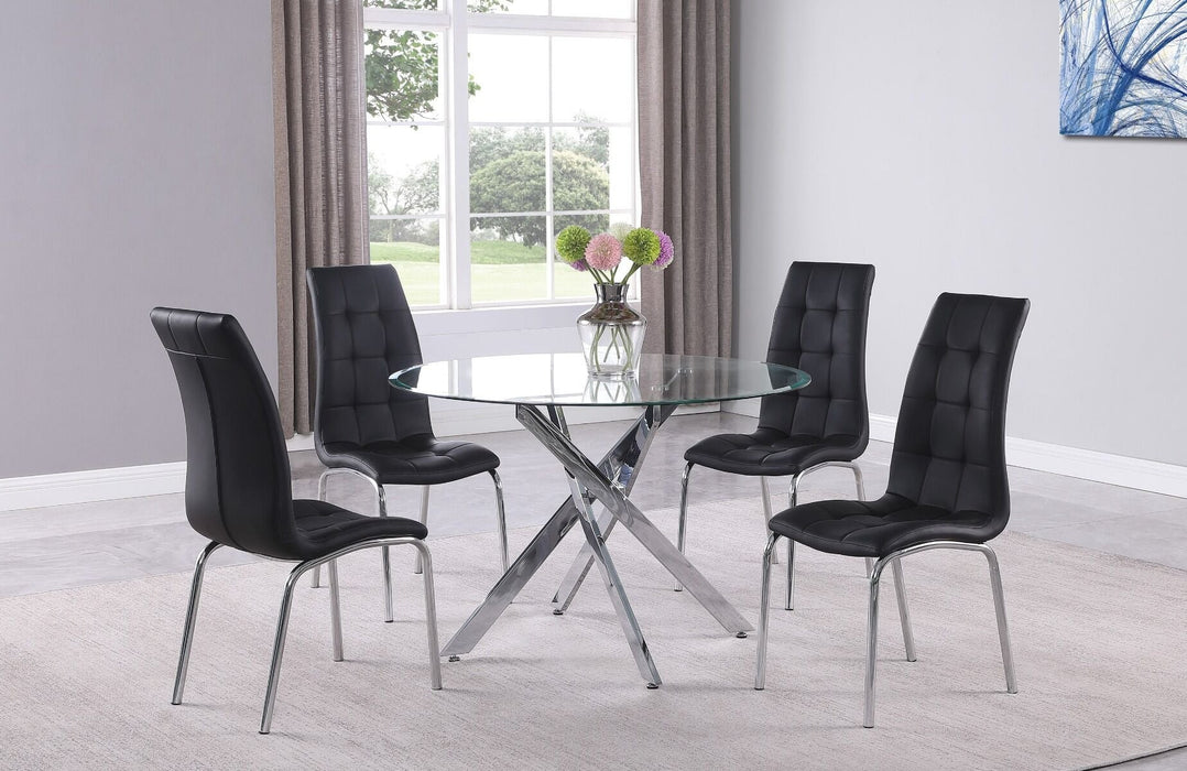 Jetta 5 Piece Glass Top Dining Set by Crown Mark