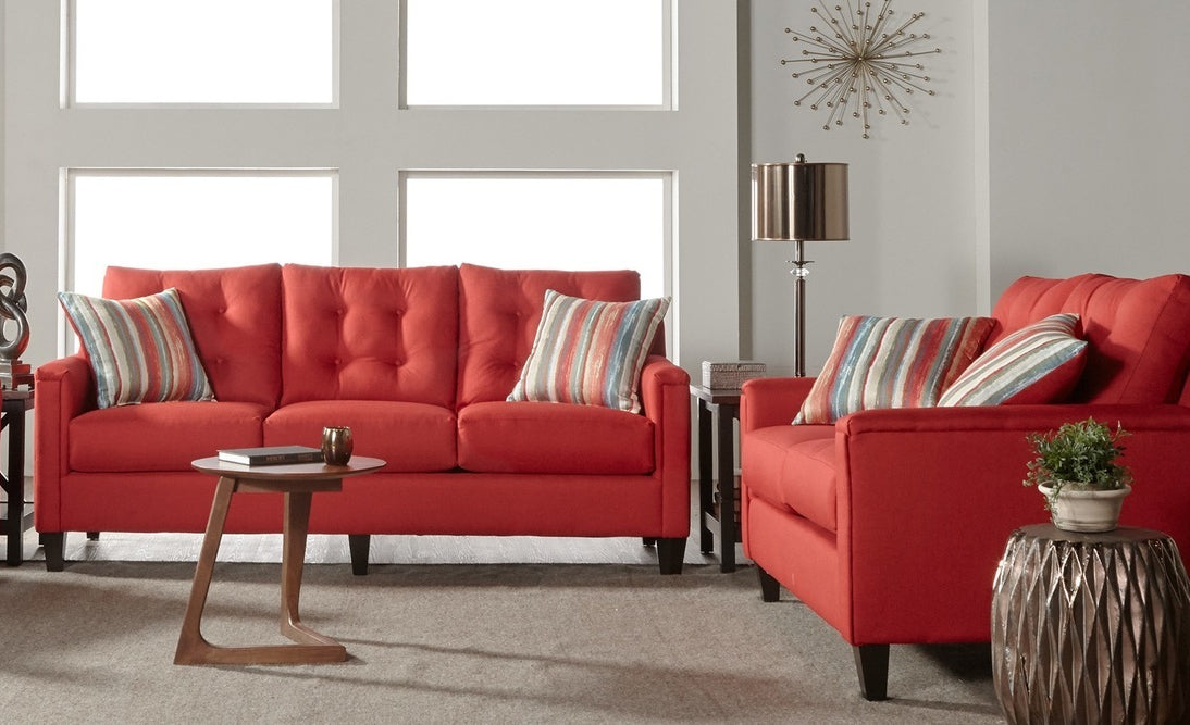 Jitterbug Red Sofa and Love Seat Set 6800