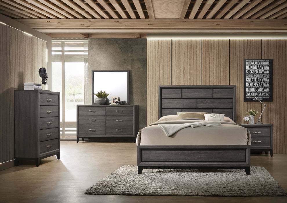 Akerson Grey 5 Piece Bedroom Suite by Crown Mark