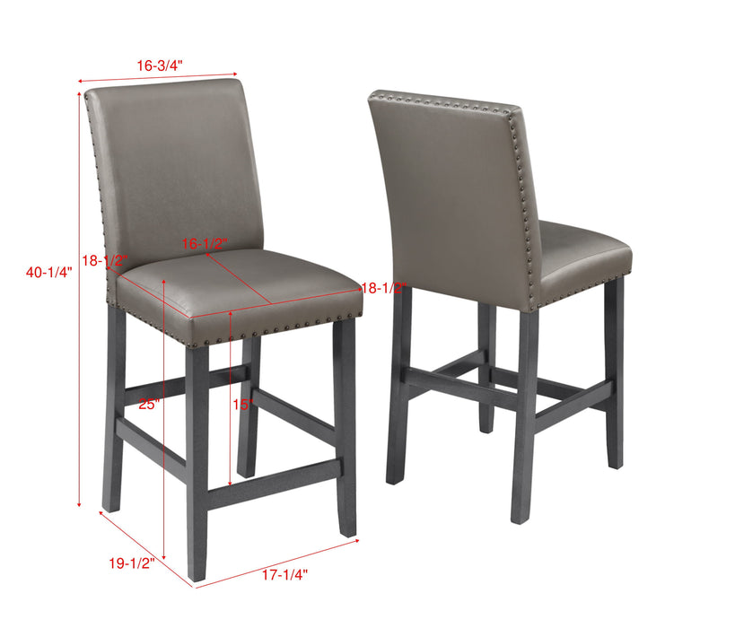 Bankston - Counter Height Chair With Nailhead (Set of 2) - Gray