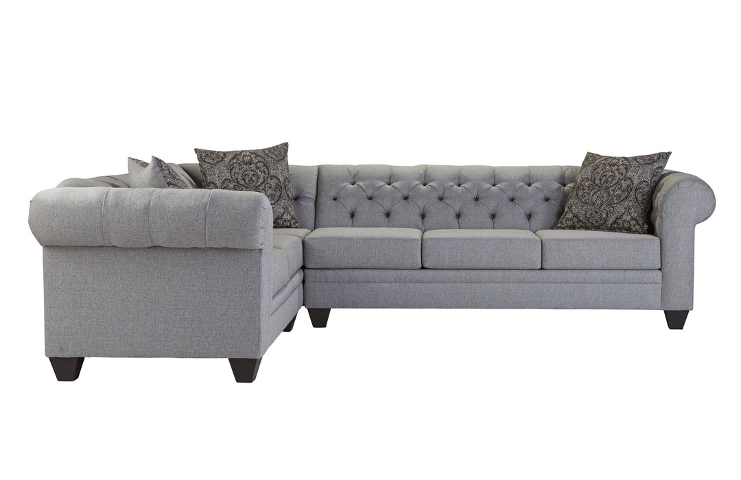 Author Lush Peacock, Mink or Grey - Chesterfield Style Sectional