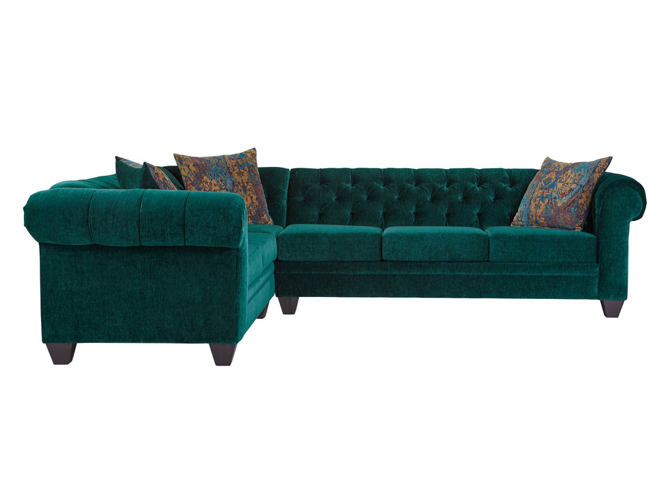 Author Lush Peacock, Mink or Grey - Chesterfield Style Sectional