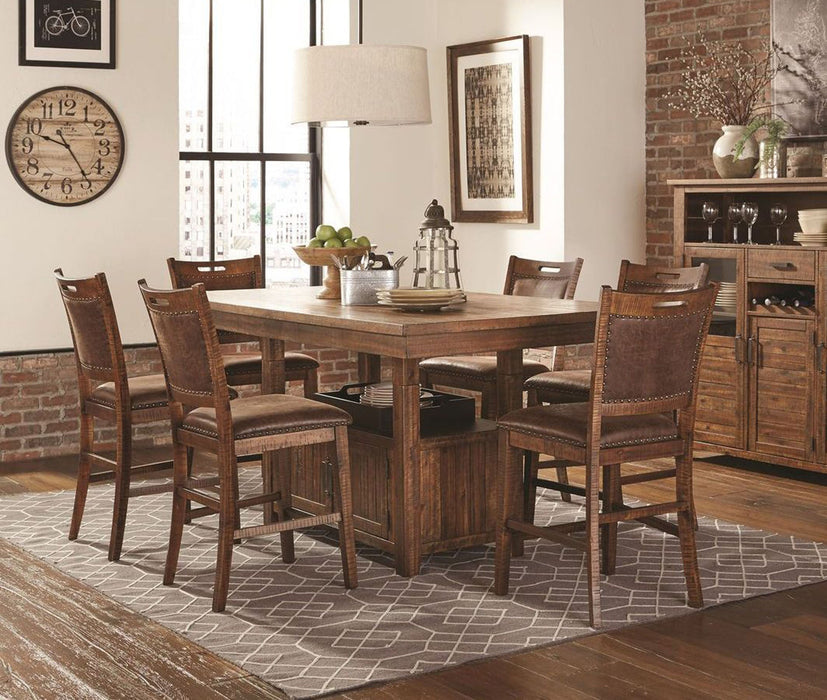 Jonah Counter Height Dining Set in Brown Pine Finish