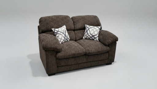 Brown High Back loveseat  with toss pillows