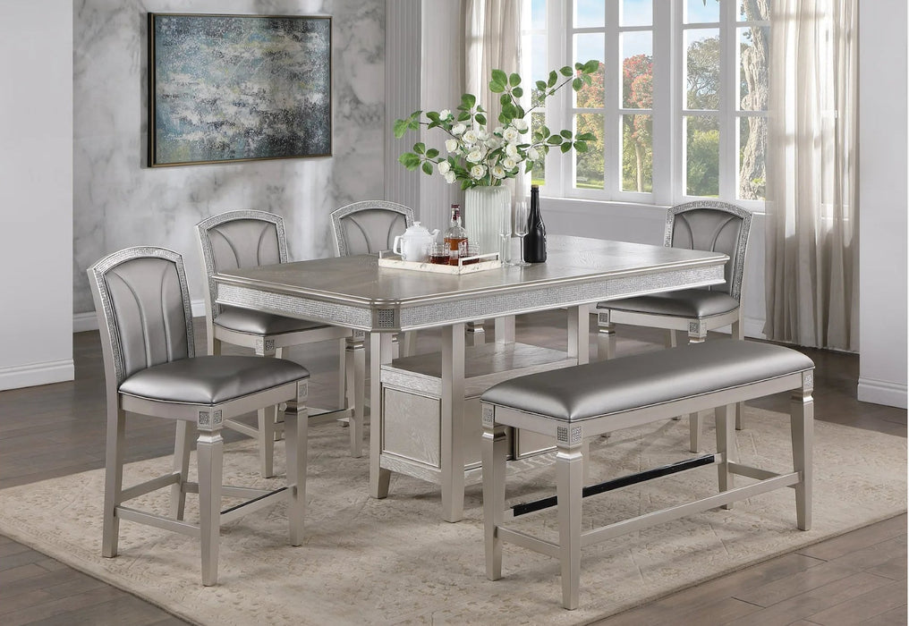 Klina Metallic Counter Height Dining Sets by Crown Mark