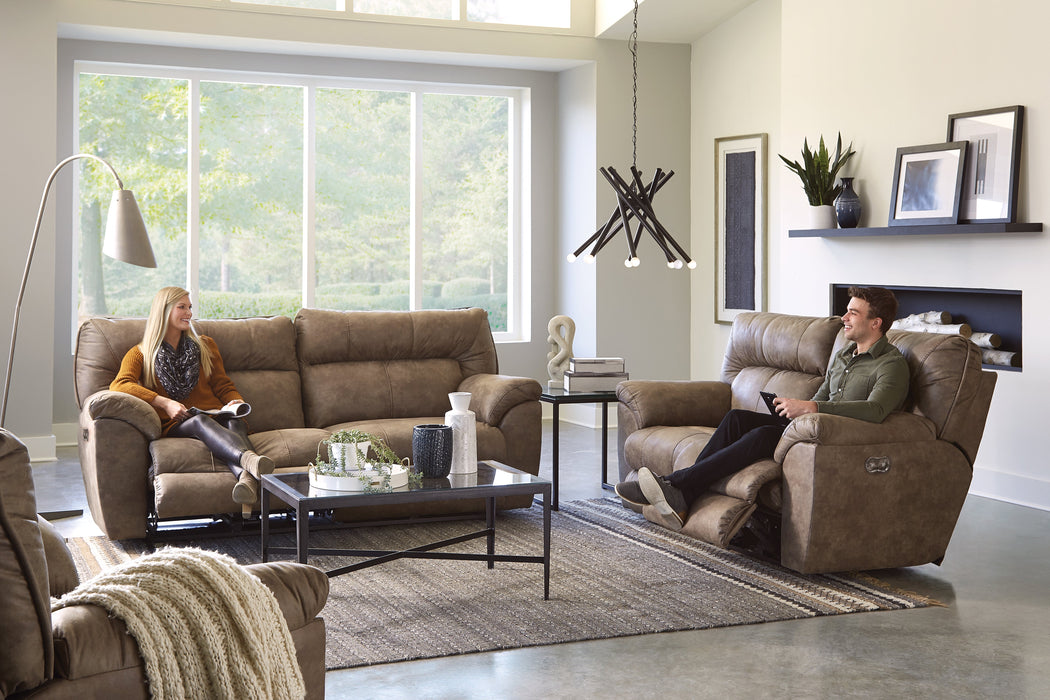 Hollins Coffee Power Reclining Sofa and Loveseat Set