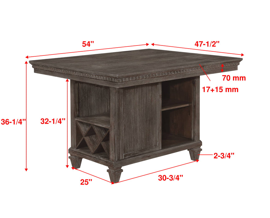 Regent - Counter Height Table - Charcoal Black