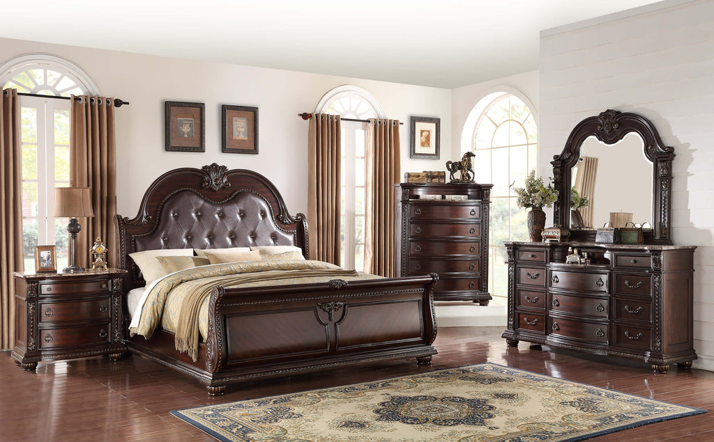 Stanley Dark Cherry Bedroom Suite — furniturelanddist.com