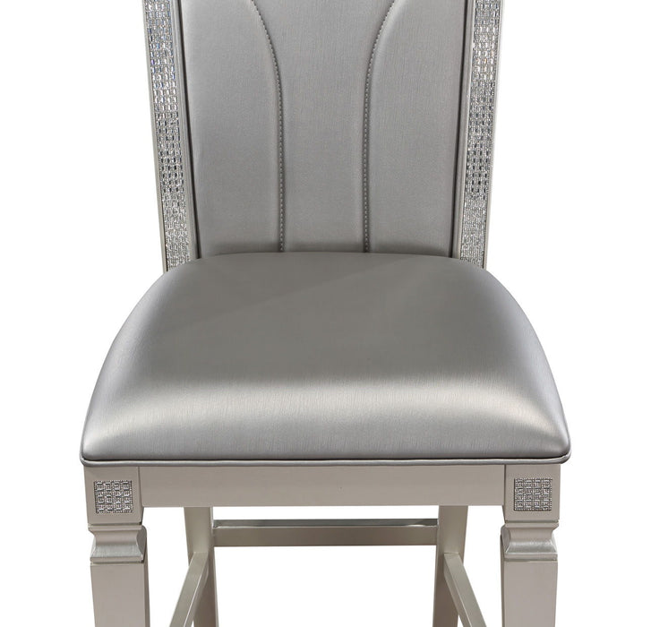 Klina - Counter Height Chair (Set of 2) - Pearl Silver