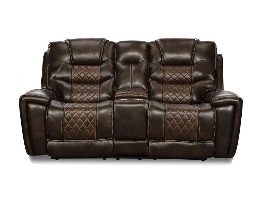 Brown & Tobacco Reclining Sofa and Console Loveseat Set by Corinthian