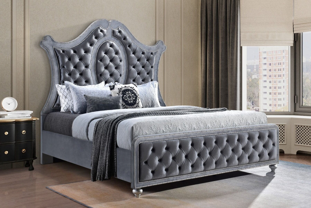 Cameo Grey or Black Upholstered  Bedroom Suites